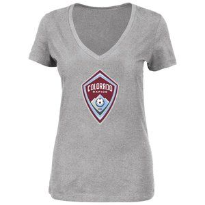 Women's Plus Size Majestic MLS Colorado Rapids Short Sleeve V Neck Shirt 4x NIP
